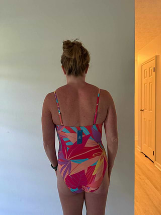 Abstract Floral Sweetheart Neckline One Piece Swimsuit