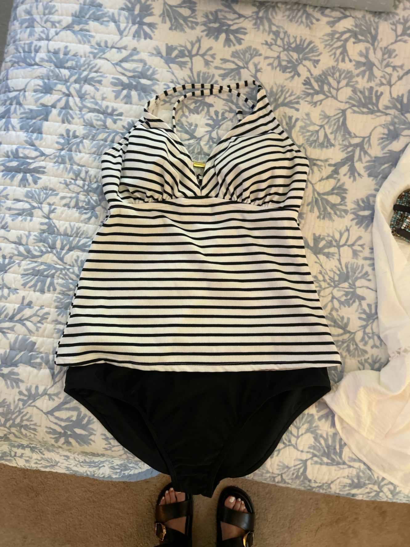 Poolside in Soho Striped Tankini Set