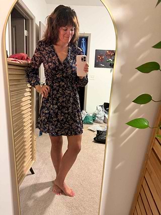 alison ditsy floral peasant sleeve mini dress Alison Ditsy Floral Peasant Sleeve Mini Dress