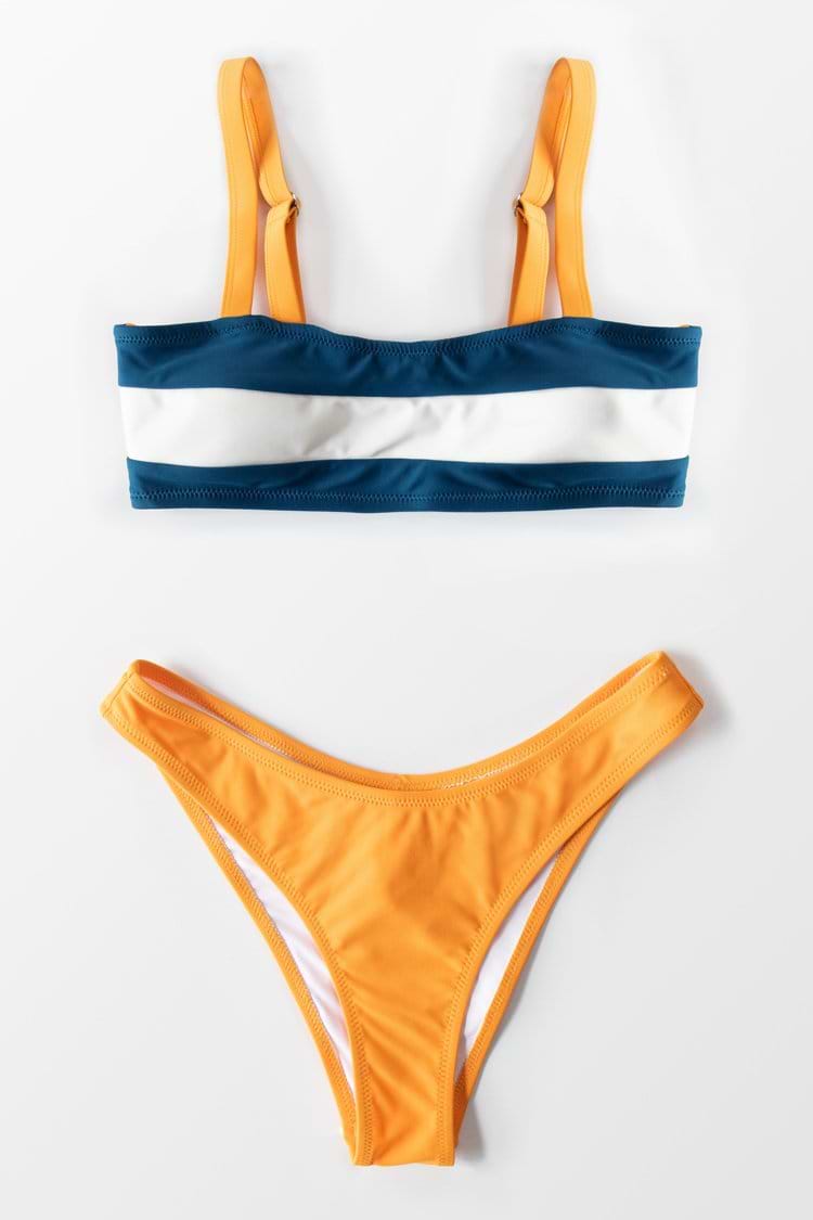 Colorblock Bandeau Low Rised Bikini
