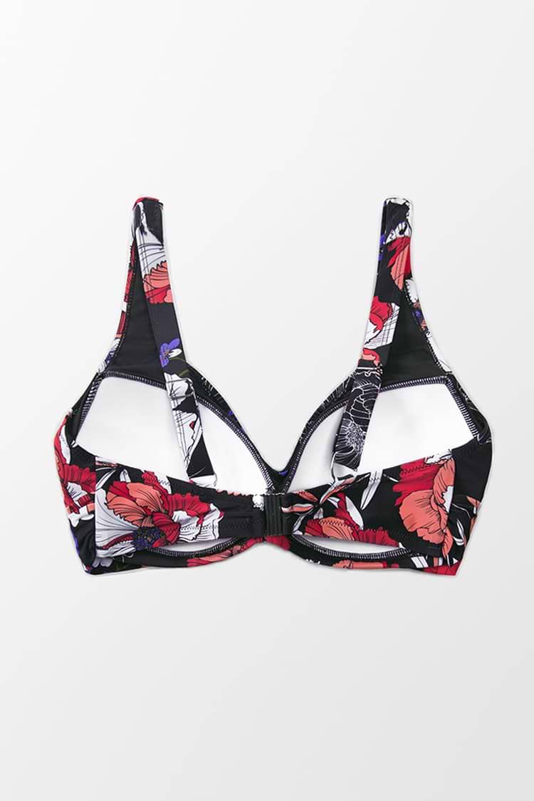 Patricia Floral Twist Plus Size Bikini Top