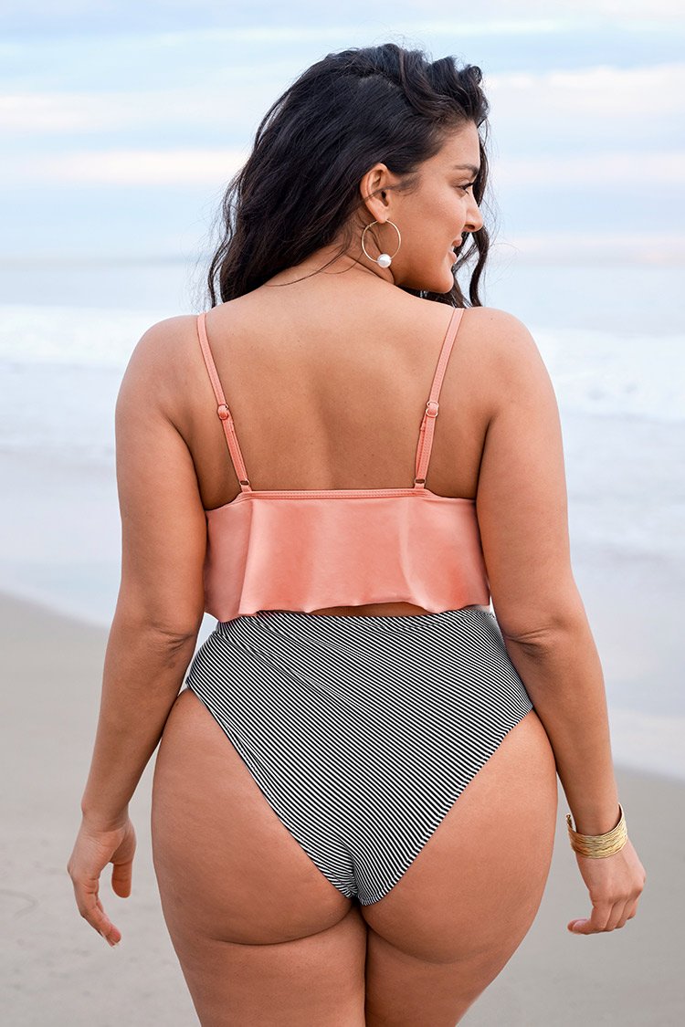 Pink Ruffle Plus Size Bikini