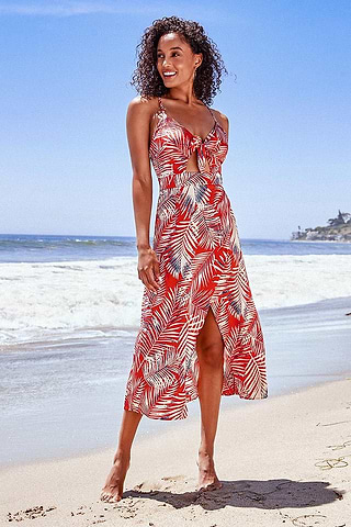 bandeau dress beach High Slit Sling Back Knitted Beach Dress – Street N Chic