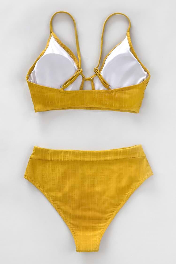 Bright Yellow Ribbed Bikini