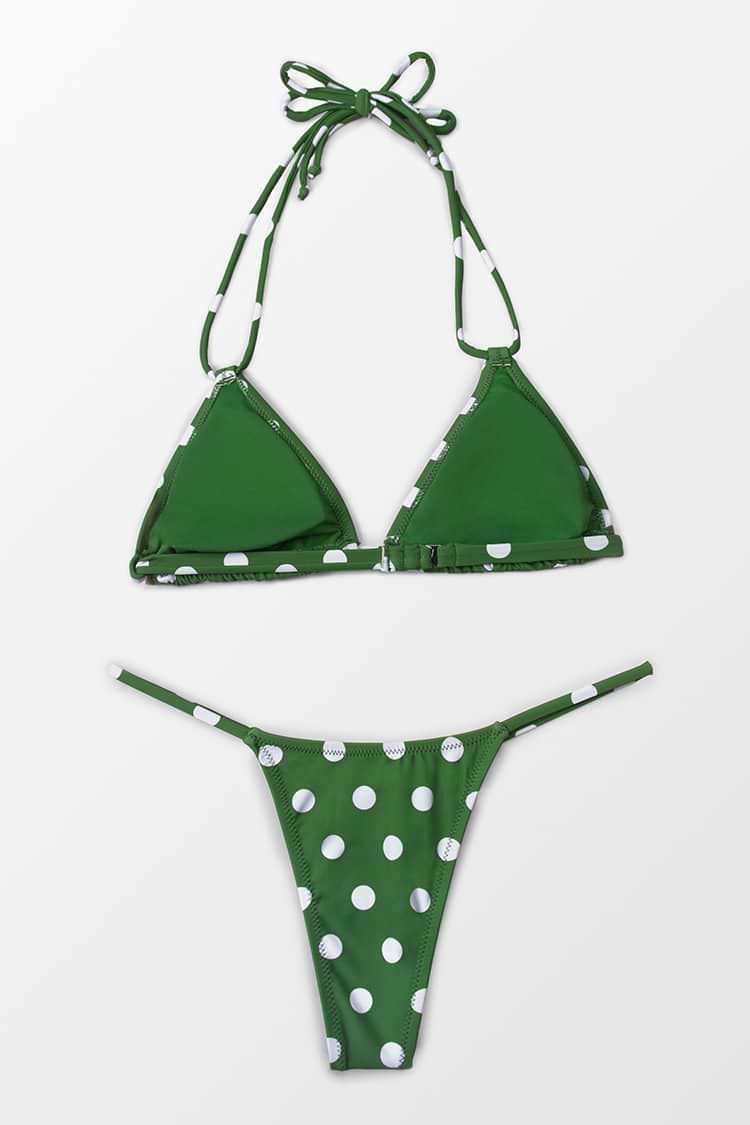 Green Polka Dot Triangle Bikini