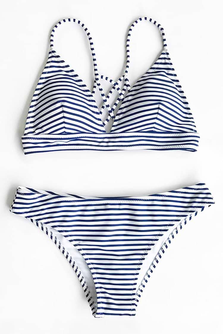 CUPSHE/Summer Clash ドット/ストライプ ビキニセット Amazon.co.jp: [WKN] ビキニ水着 三角ビキニ 縞 ストライプ 柄