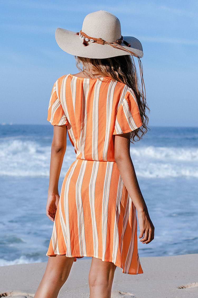 Ariana Striped Wrap Dress