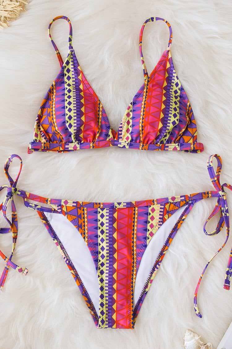 Boho Print Triangle Bikini