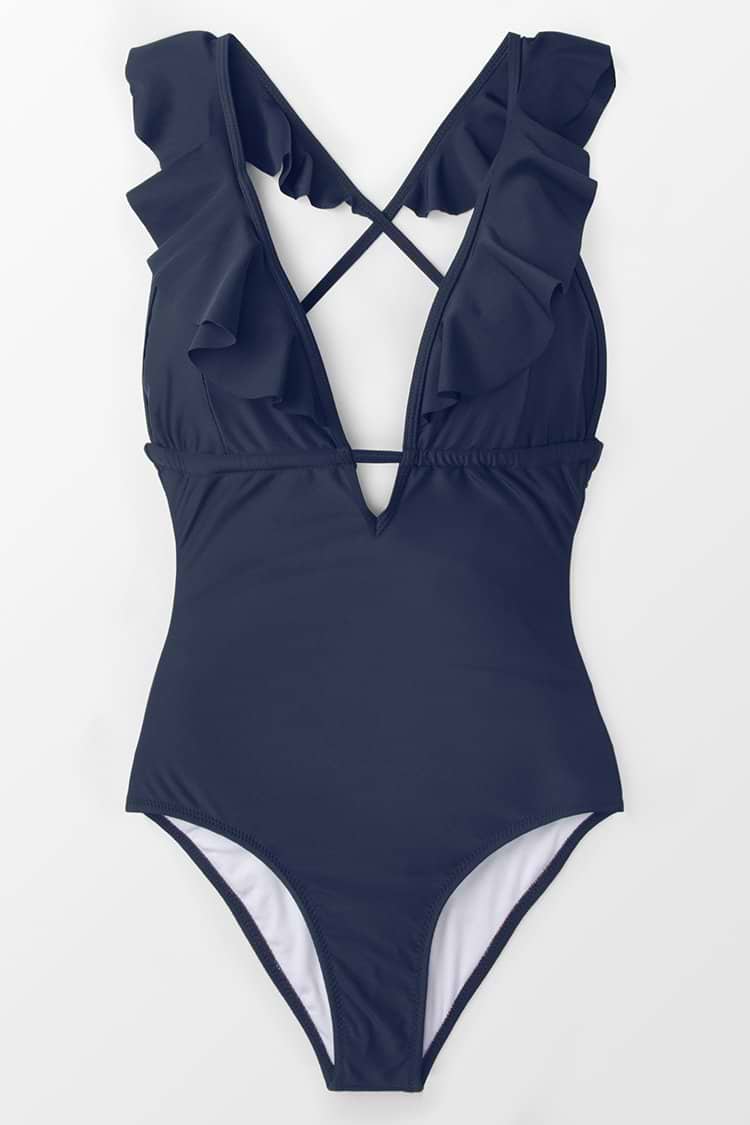 Heart Falbala One-piece Swimsuit