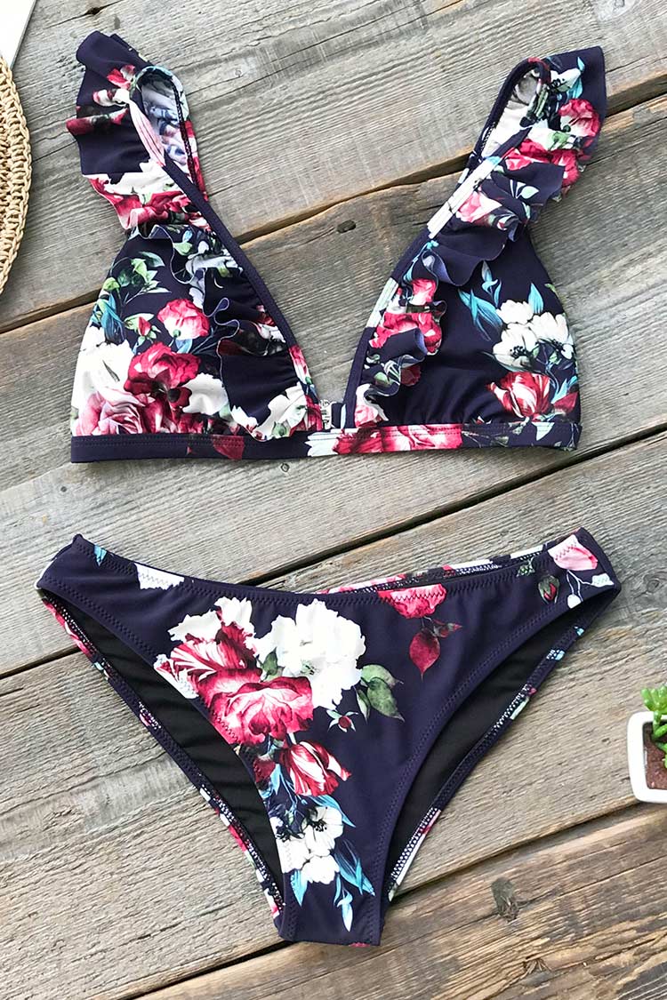 Ruffle Floral Bikini