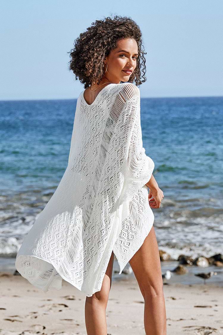 Creamy Lace Up Cover Up