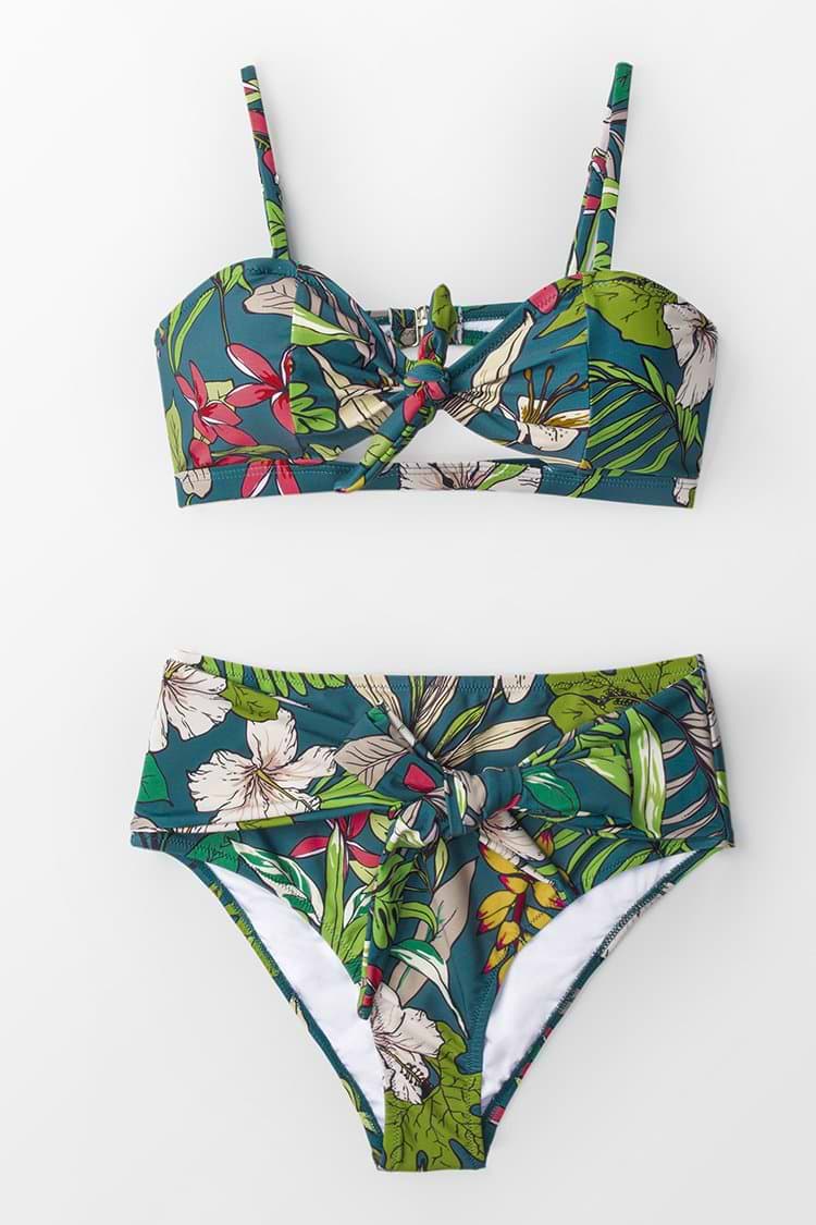 Tropical Tie-Front Bikini
