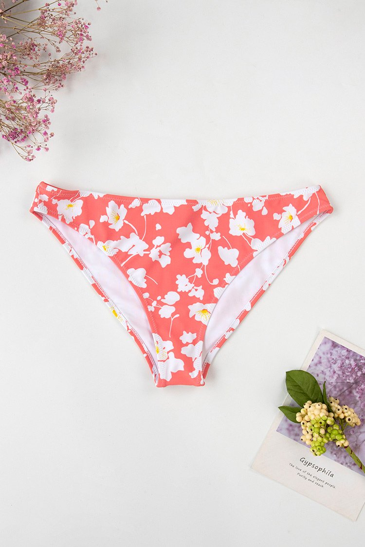 FLORAL SMOCKED BANDEAU BIKINI BOTTOM