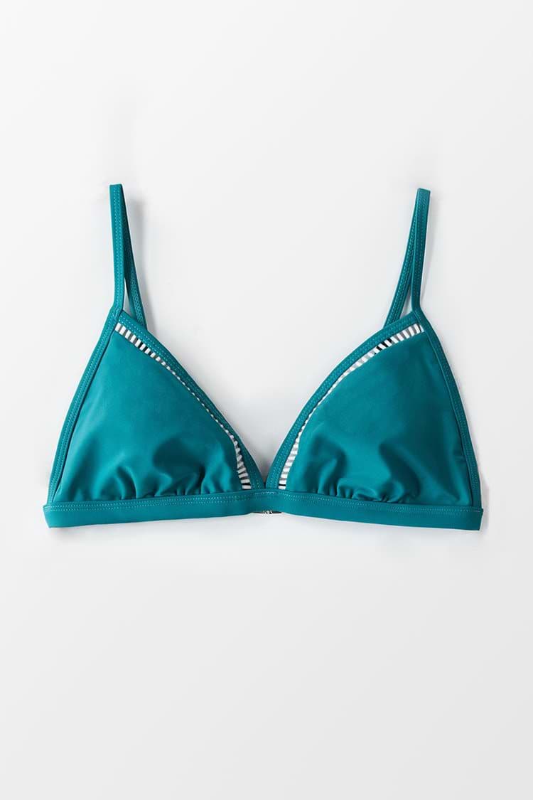 Teal Triangle Bikini Top