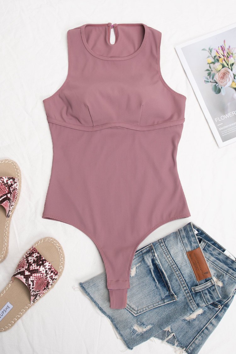 Marissa Dusty Pink Tank Bodysuit