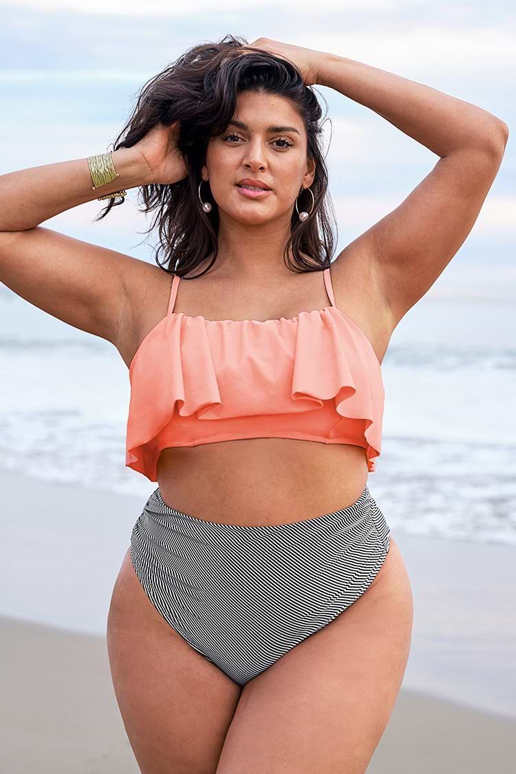 Pink Ruffle Plus Size Bikini