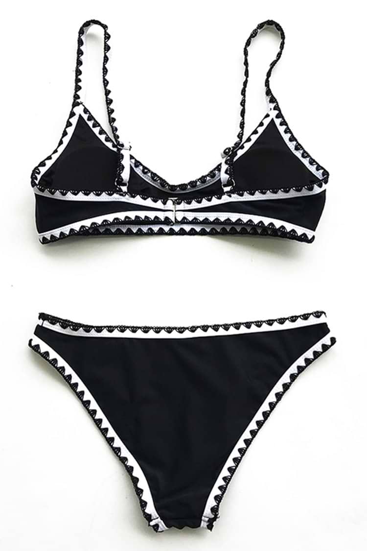 Black And White Crochet Bikini