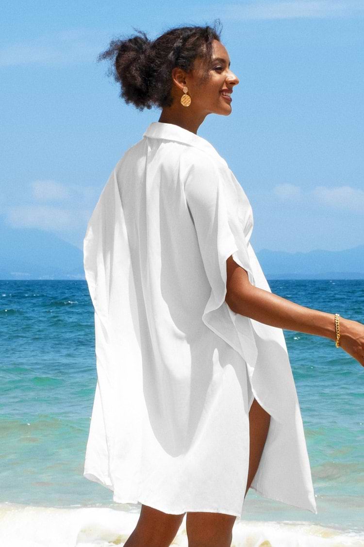 Nala White Button Front Shirt Kimono