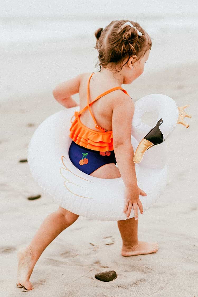 Cherry Ruffles One Piece Swimsuit For Toddler Girls and Girls