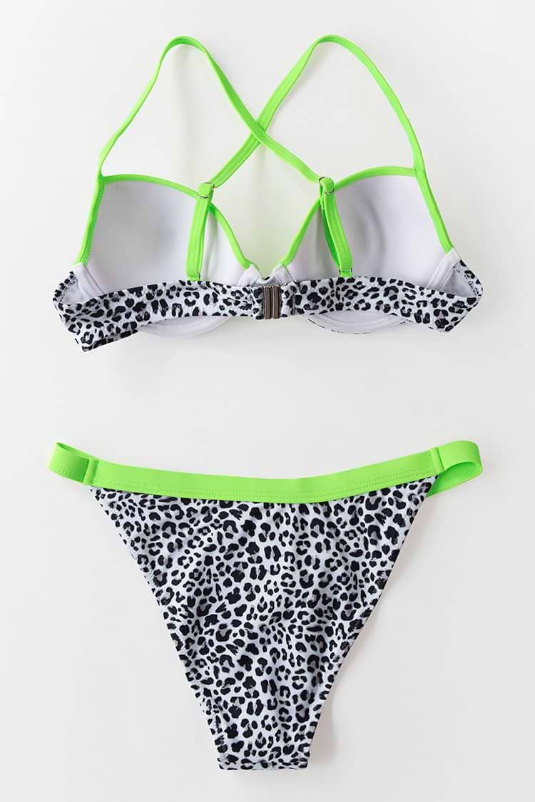 Leopard Neon Trimmed Bikini