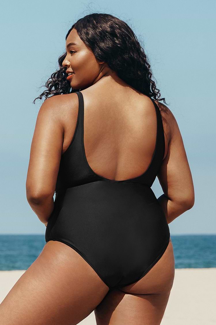 Floral Twist Plus Size One Piece Swimsuit