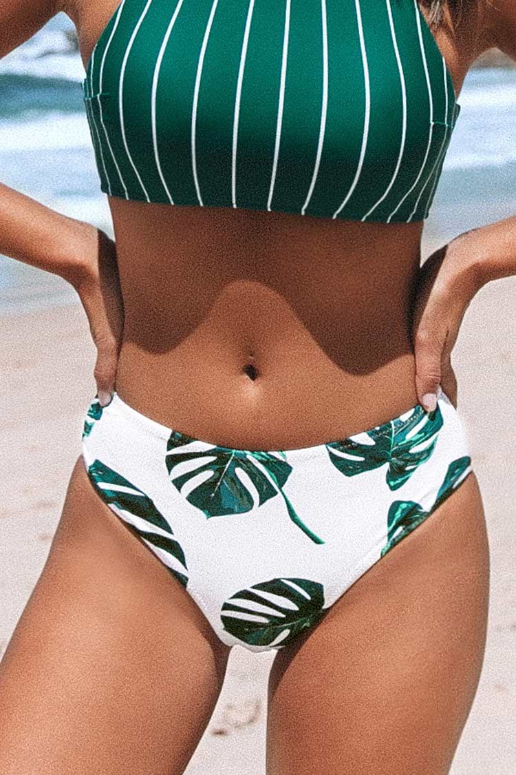 LEAVES PRINT BIKINI BOTTOM