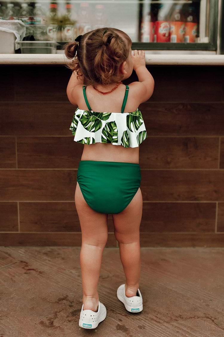 Emilee Leafy Ruffle Bandeau Bikini For Toddler Girls And Girls