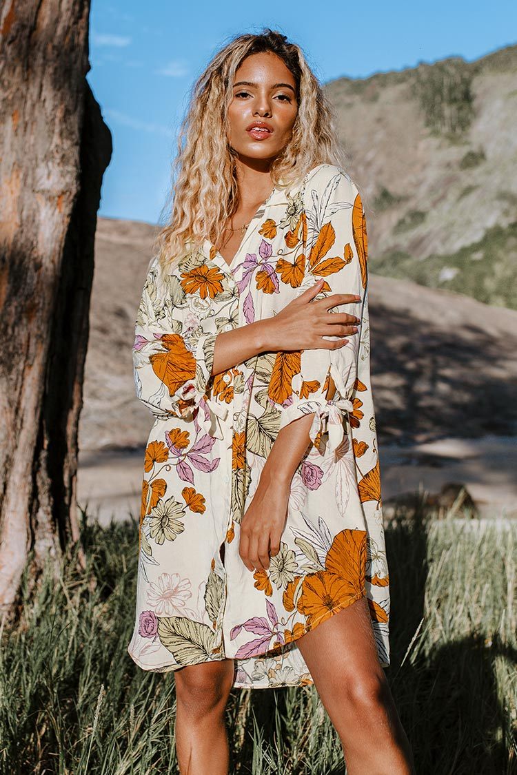 Oaklyn Floral Buttoned Shirt Dress