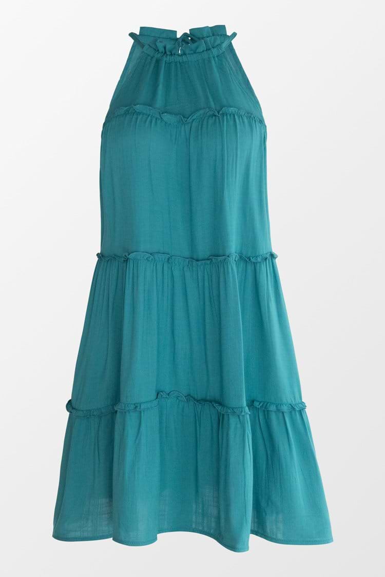 Paisleigh High Neck Ruffle Dress