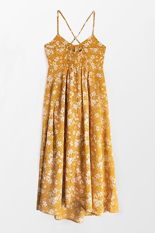 sachin and babi light blue dress Tiered Backless Maxi Dress Butter Yellow | Smocked Bodice Sundress | Summer  Wedding Guest & Vacation Outfit | Lightweight Crinkle Cotton