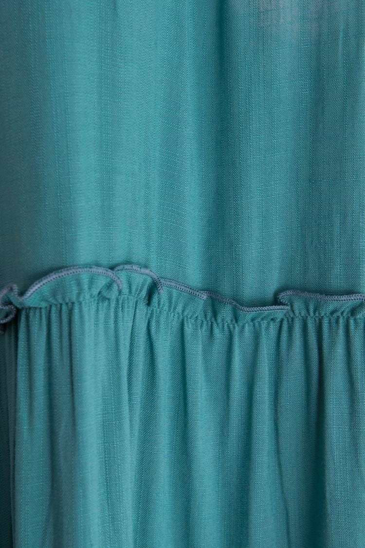 Paisleigh High Neck Ruffle Dress