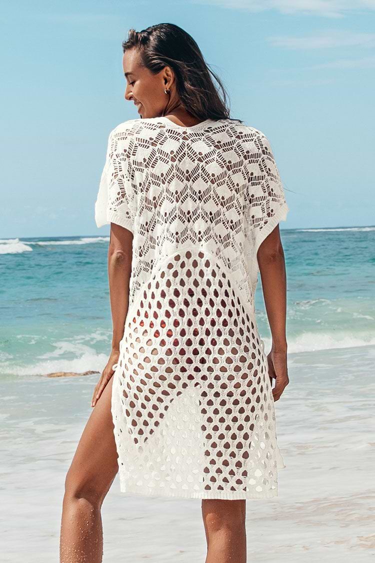 Honeycomb Lace Up Tunic Cover Up