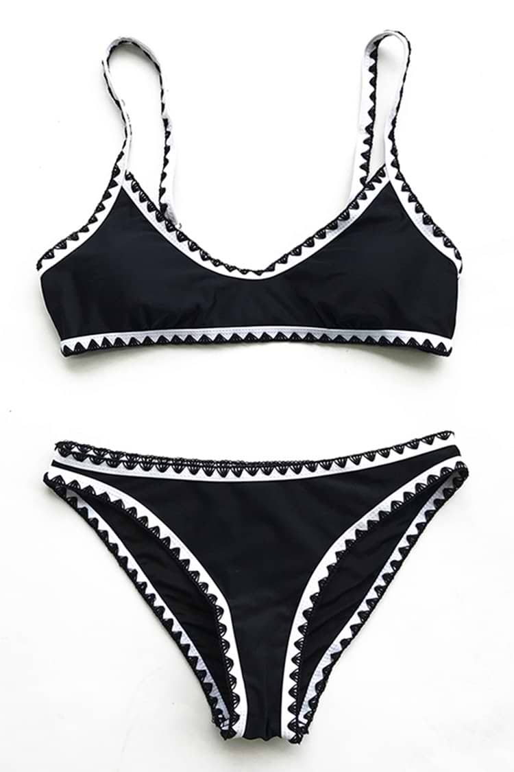 Black And White Crochet Bikini