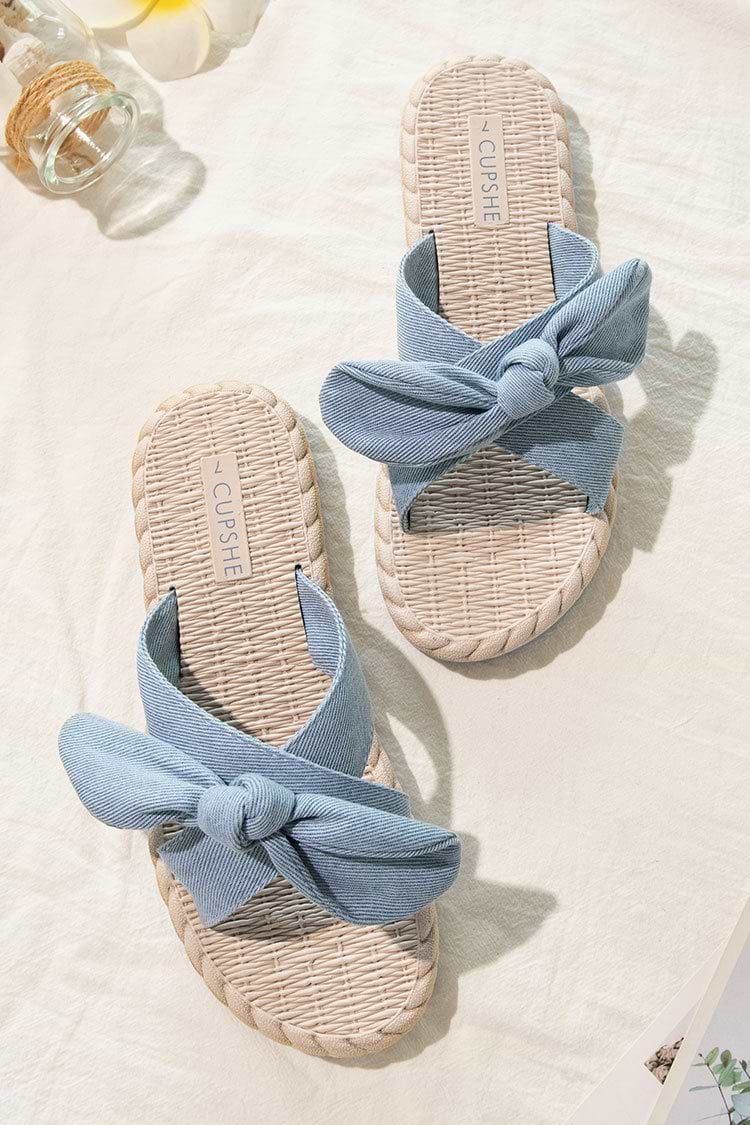 Cloverfield Crisscross Bow Knot Slide Sandals