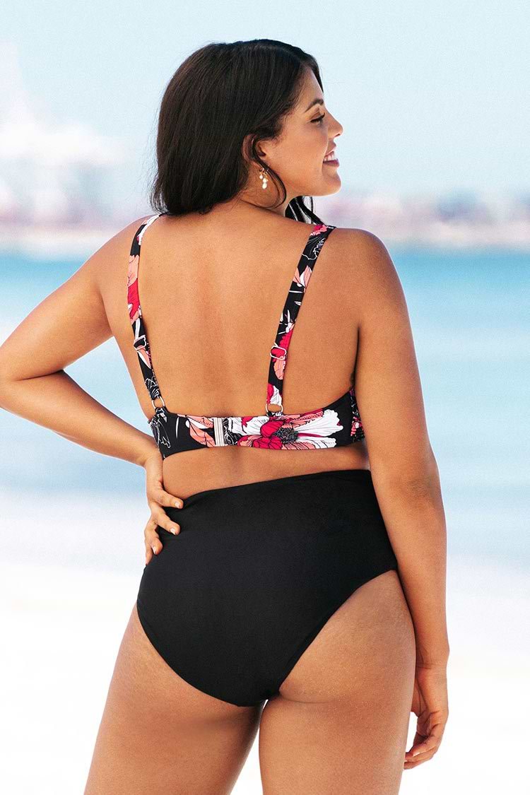 Patricia Floral Twist Plus Size Bikini Top
