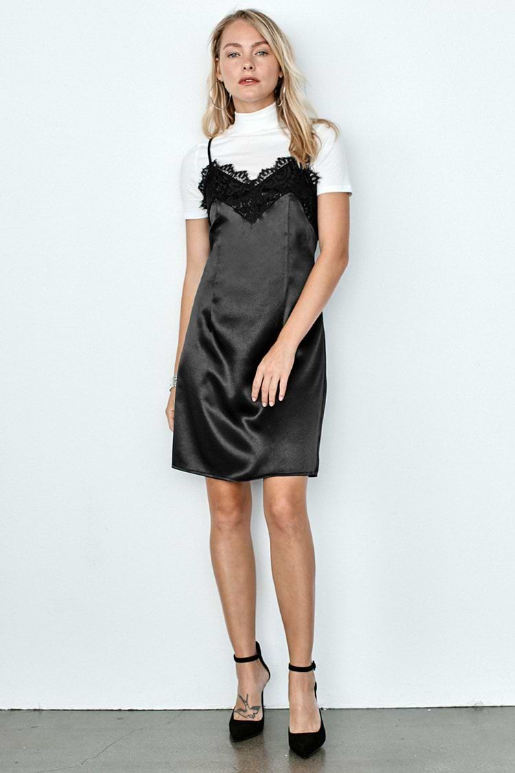 Black Slip Lace Dress