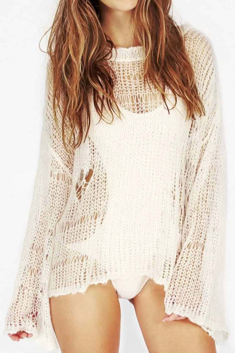 Light and Airy Distressed Sweater