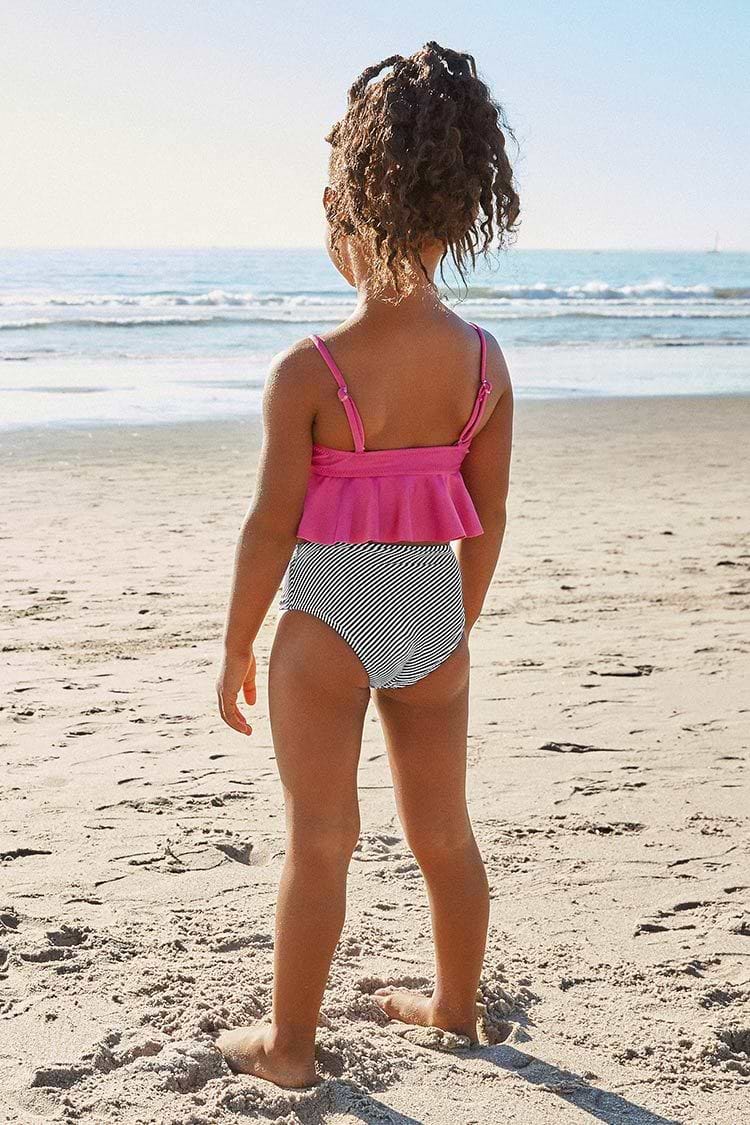 Bikini mit Knöpfe und Rüschen für Mädchen