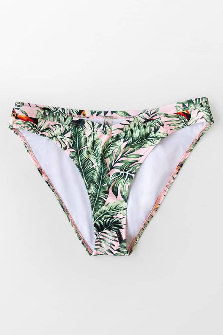 Bikini-Hose mit Blätter-Muster