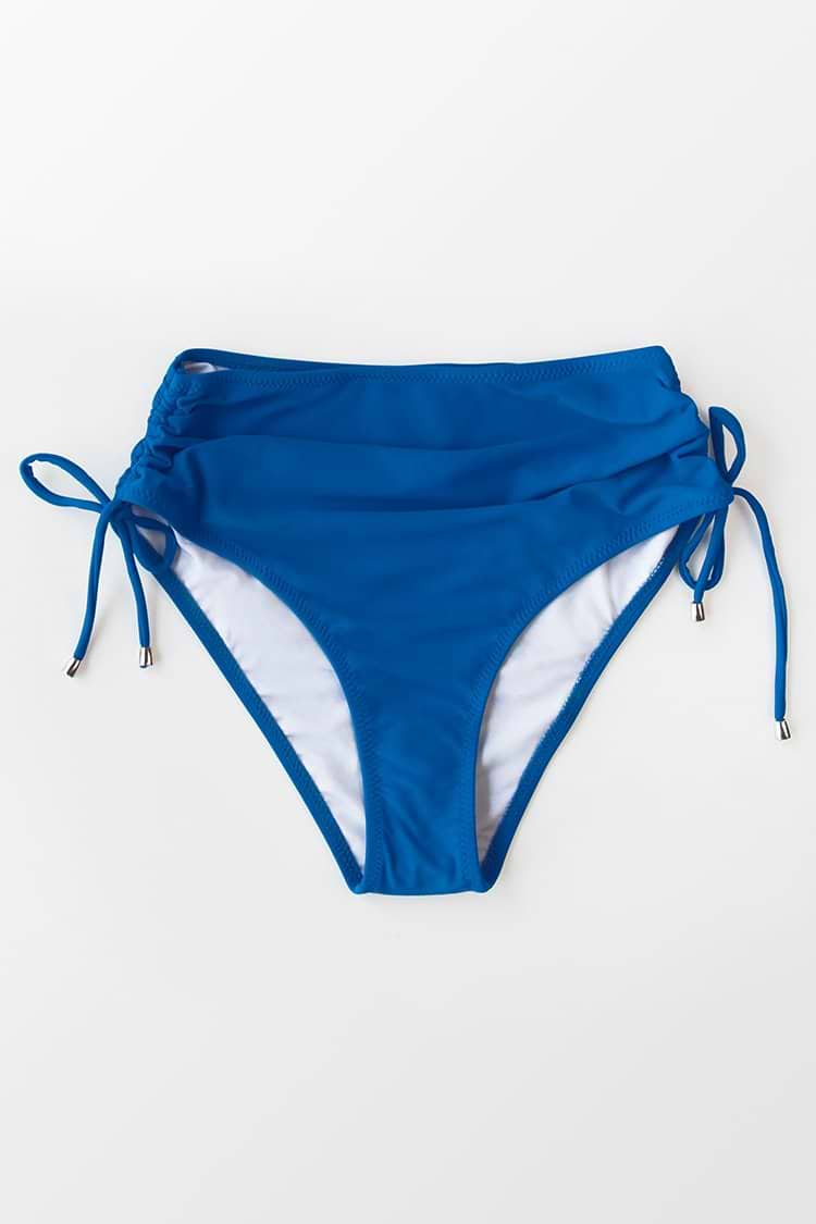 Seite geraffte Bikini-Hose mit High Waist