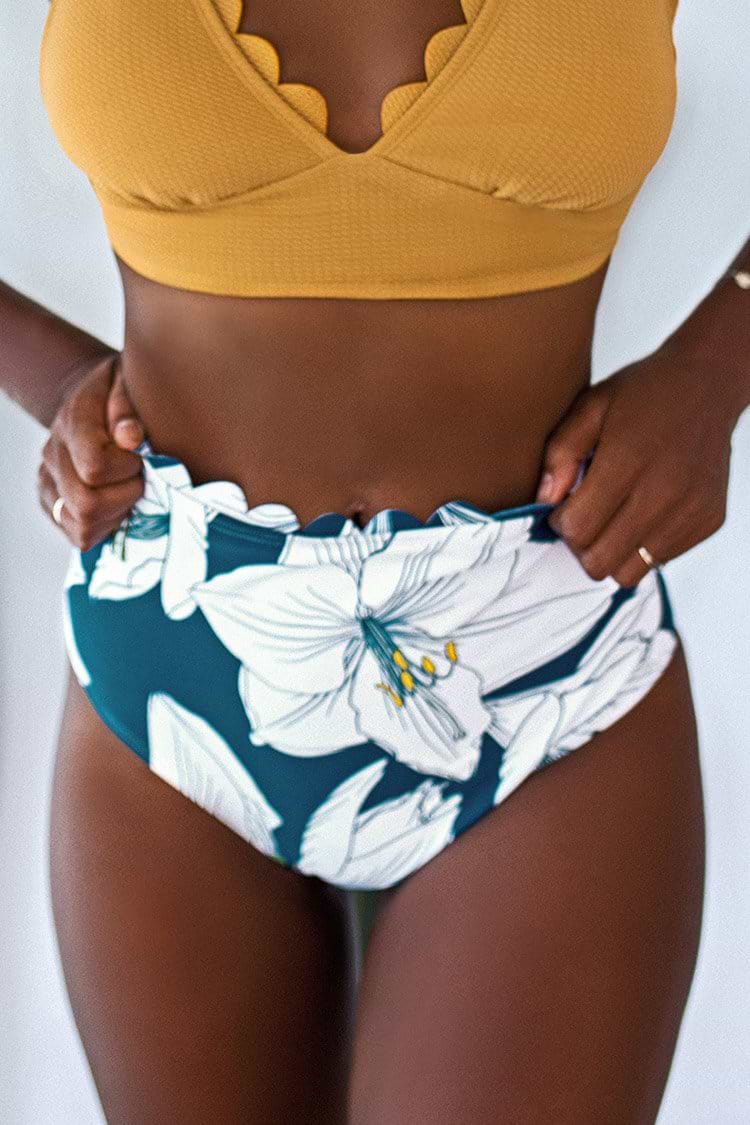 Bikini-Hose mit Floral-Muster