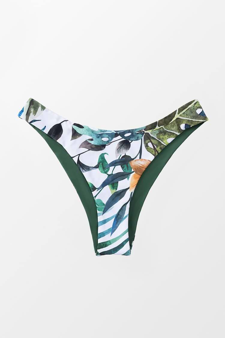 Grüne Bikinihose mit niedriger Taille