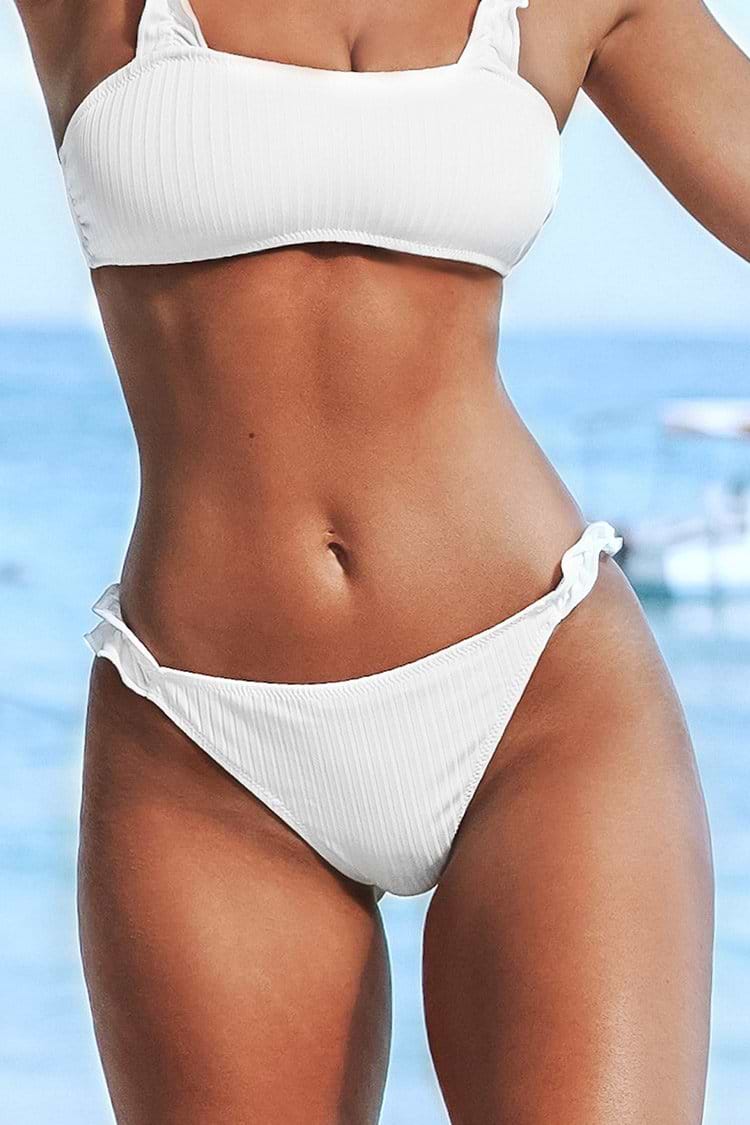 Rüschen Biniki-Hose in Weiß