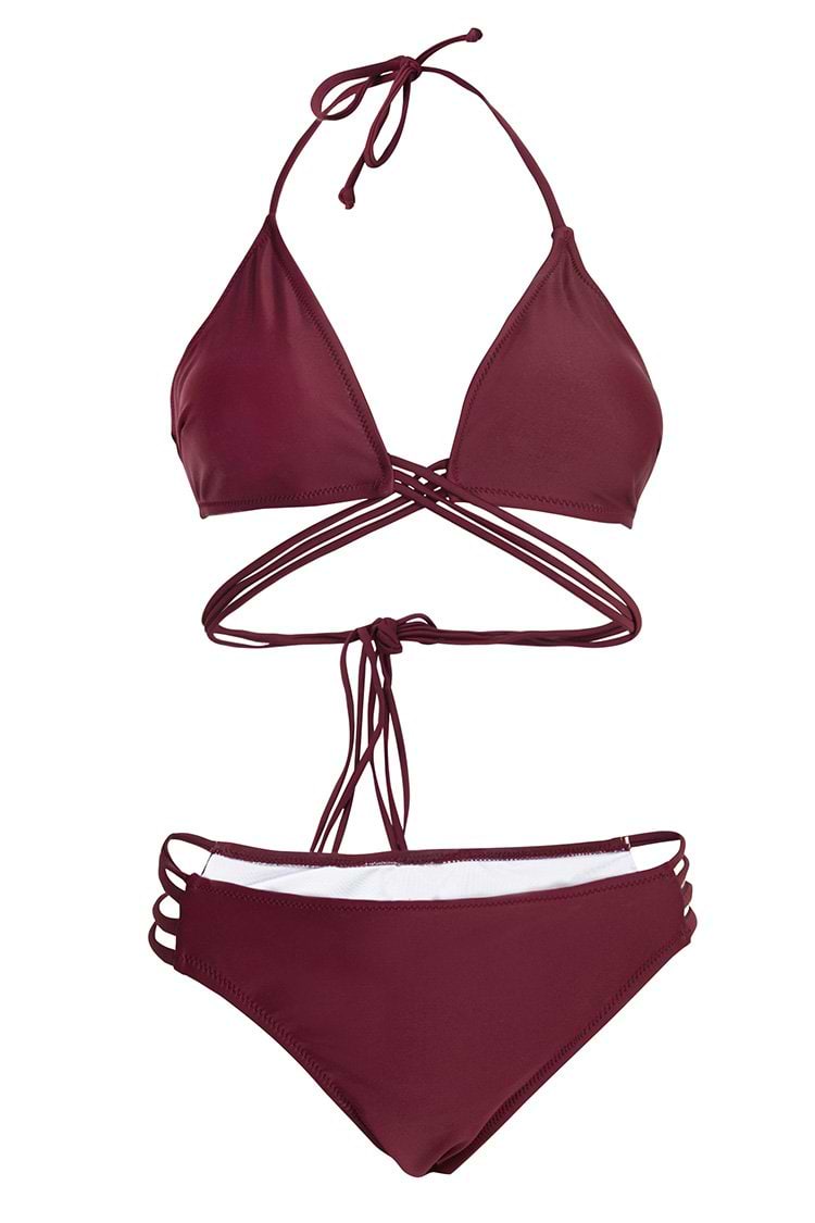 Bikini-Set mit Neckholder und Riemchen