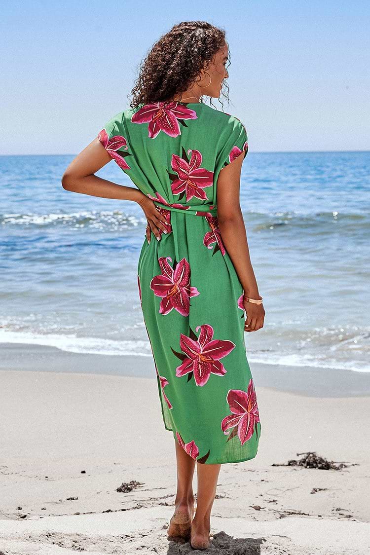 Floral Maxikleid mit V-Ausschnitt