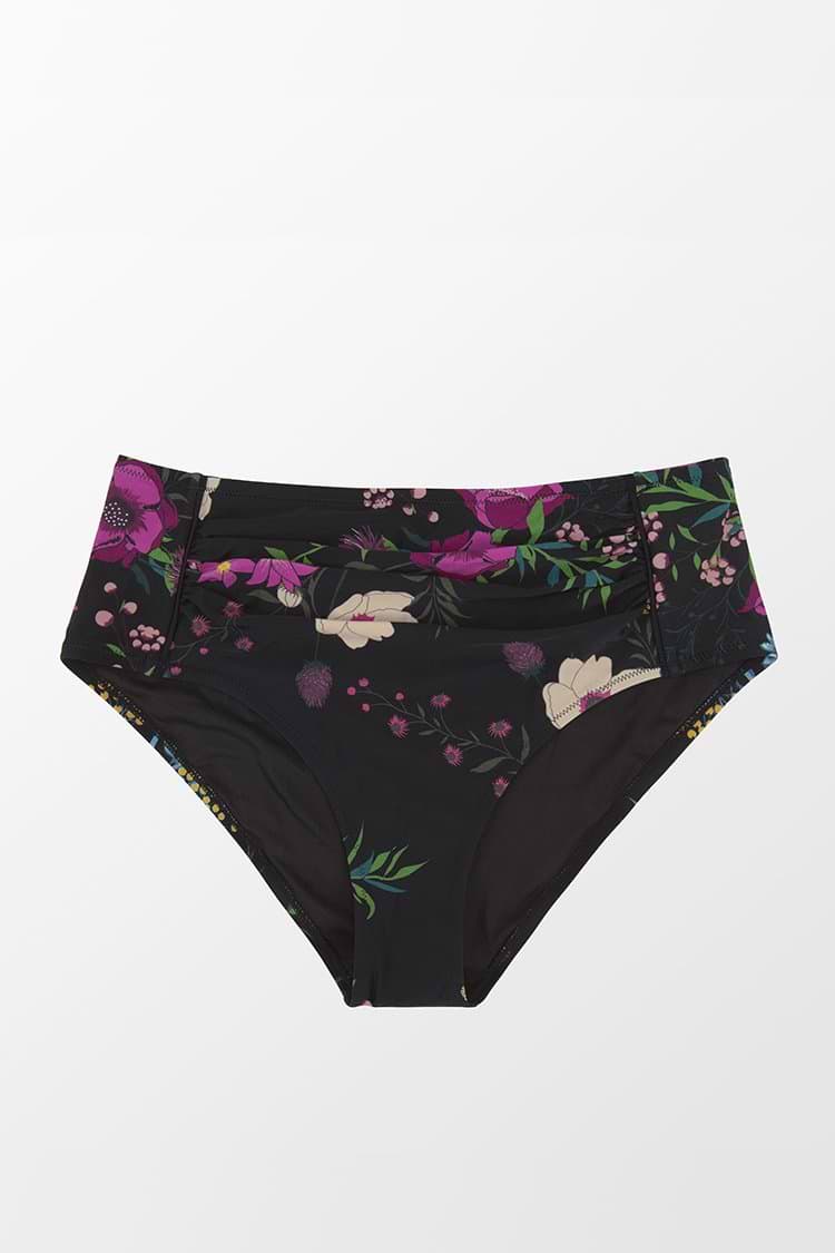 Große Größen High waist Bikinihose mit Blumenmuster