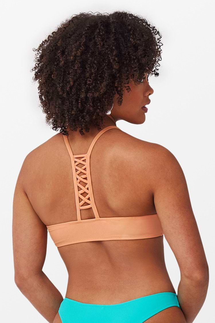 Gerafftes Bikini-Oberteil in Orange
