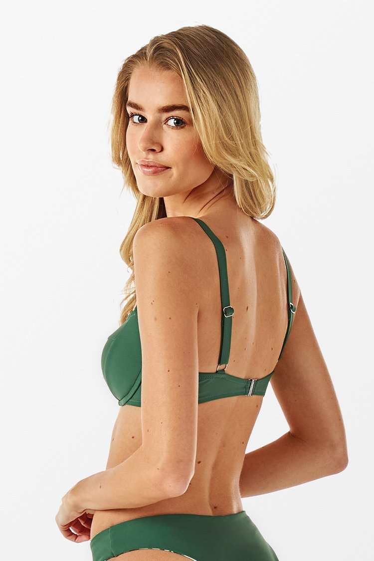 Grünes Bikinioberteil mit geformten Körbchen