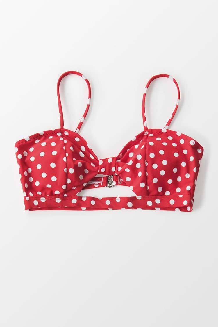 Bikini-Oberteil mit Polka Dot in Rot