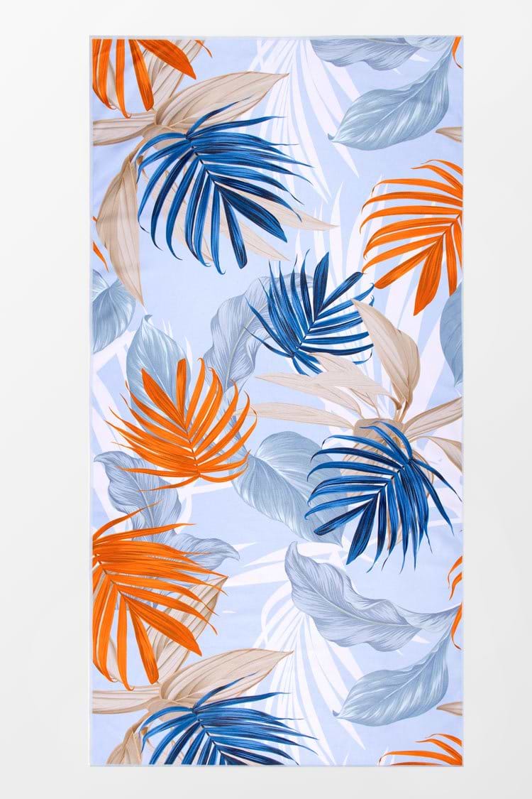 Serviette de plage motif feuilles tropicales
